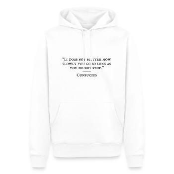 Motivation - Sweat à capuche Premium bio Homme - blanc - Devant - Nico (187cm)