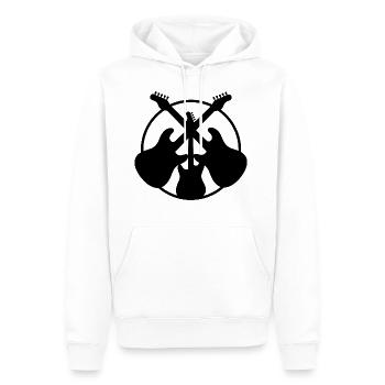 E-Gitarre - Guitar - Metal - Rock - Männer Premium Bio Hoodie - Weiß - Vorne - Nico (187cm)