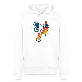 Bmx - Männer Premium Bio Hoodie - Weiß - Vorne - Nico (187cm)