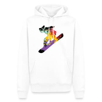 Snowboard - Männer Premium Bio Hoodie - Weiß - Vorne - Nico (187cm)