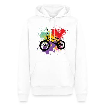 Bmx - Männer Premium Bio Hoodie - Weiß - Vorne - Nico (187cm)