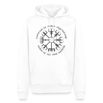 Vegvisir Wikinger Kompass Neun Welten Schwarz - Männer Premium Bio Hoodie - Weiß - Vorne - Nico (187cm)