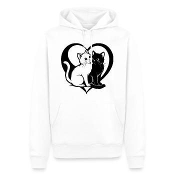 ❤ 🐱 Gatti Innamorati – Amore felino con cuore 2 - Männer Premium Bio Hoodie - Weiß - Vorne - Nico (187cm)