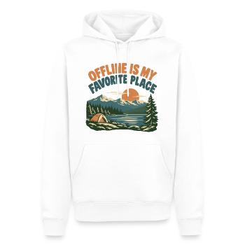 Offline Is My Favorite Place - Männer Premium Bio Hoodie - Weiß - Vorne - Nico (187cm)
