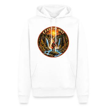 Führe den Weg – Abenteuerlustiger Fuchs im Wald - Männer Premium Bio Hoodie - Weiß - Vorne - Nico (187cm)