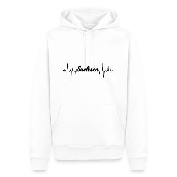 Herzschlag von Sachsen - Männer Premium Bio Hoodie - Weiß - Vorne - Nico (187cm)