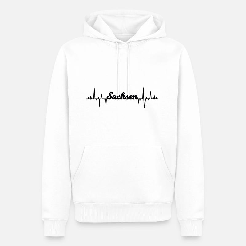 Herzschlag von Sachsen - Männer Premium Bio Hoodie - Weiß