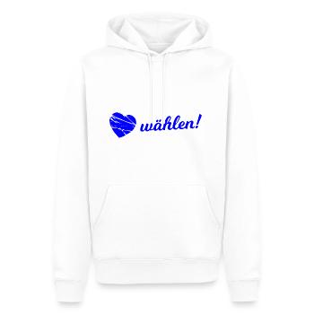 Jetzt die Blauen wählen - Männer Premium Bio Hoodie - Weiß - Vorne - Nico (187cm)