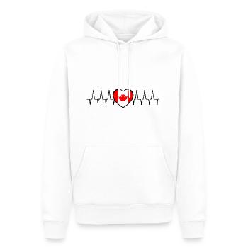 La fréquence canadienne - Sweat à capuche Premium bio Homme - blanc - Devant - Nico (187cm)
