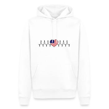 Herzfrequenz Amerika - Männer Premium Bio Hoodie - Weiß - Vorne - Nico (187cm)