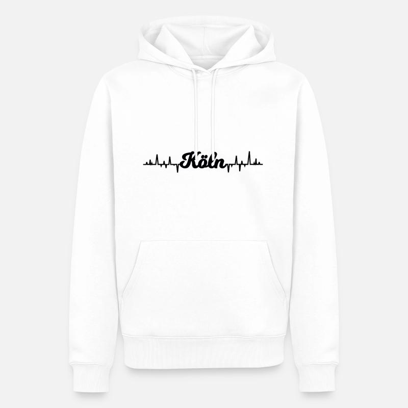 Der Kölner Pulsschlag - Männer Premium Bio Hoodie - Weiß