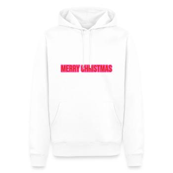 Joyeux Noël Rose Rouge - Sweat à capuche Premium bio Homme - blanc - Devant - Nico (187cm)