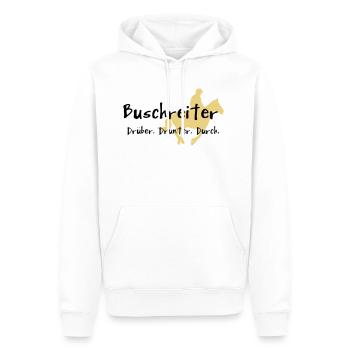 Buschreiter - Männer Premium Bio Hoodie - Weiß - Vorne - Nico (187cm)