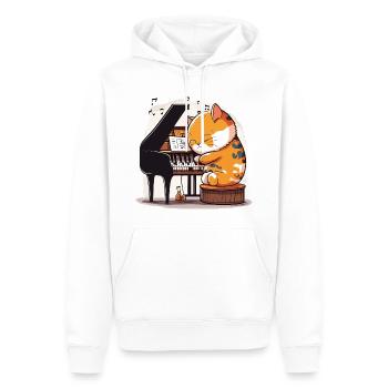 Harmonie féline - Sweat à capuche Premium bio Homme - blanc - Devant - Nico (187cm)
