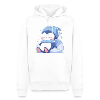 Pinguin Schläft Schlafshirt Schlafanzug Süß Tier - Männer Premium Bio Hoodie - Weiß - Vorne - Nico (187cm)