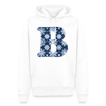 Letter B Snowflakes - Men’s Premium Organic Hoodie - white - Front - Nico (187cm)