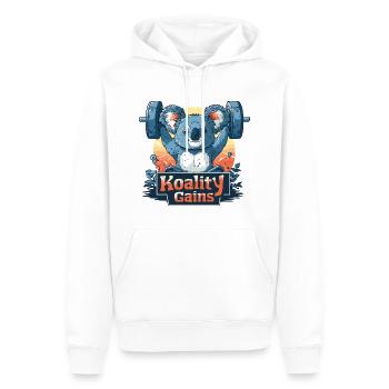 Bodybuilding Koality Gains Koala Spruch Lustig - Männer Premium Bio Hoodie - Weiß - Vorne - Nico (187cm)