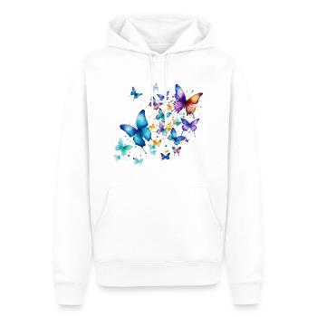 Papillons Coloré Coloré Belle Art Nature - Sweat à capuche Premium bio Homme - blanc - Devant - Nico (187cm)