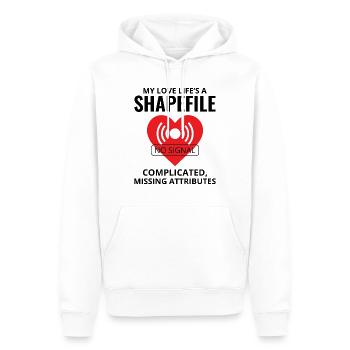 Shapefile GIS Analyst Humor Geospatial Tech - Männer Premium Bio Hoodie - Weiß - Vorne - Nico (187cm)