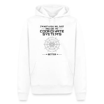 Système de coordonnées SIG Géodésie Carte d’arpentage - Sweat à capuche Premium bio Homme - blanc - Devant - Nico (187cm)