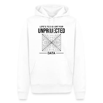 Données non projetées : erreur de cartographie SIG - Sweat à capuche Premium bio Homme - blanc - Devant - Nico (187cm)