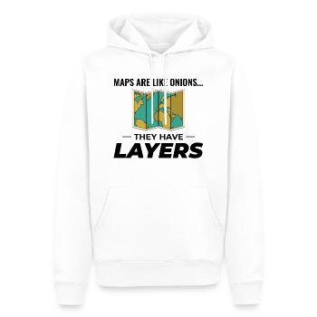 Kartenebenen GIS Kartografie Geographische Daten - Männer Premium Bio Hoodie - Weiß - Vorne - Nico (187cm)