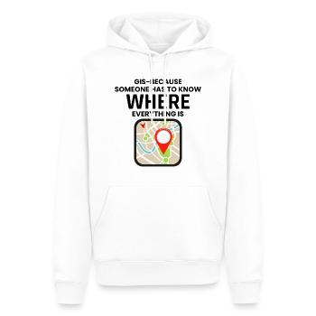 GIS Where Everything Is Map Location - Men’s Premium Organic Hoodie - white - Front - Nico (187cm)