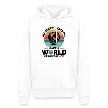 Geographielehrer Globus Weltunterschied - Männer Premium Bio Hoodie - Weiß - Vorne - Nico (187cm)