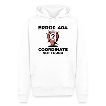 Fragezeichen-Stecknadel – GIS-Fehler "Verlorener Standort" - Männer Premium Bio Hoodie - Weiß - Vorne - Nico (187cm)