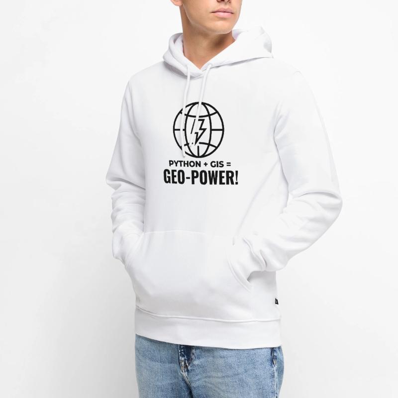 Python GIS Geo-Power Programming Geospatial Men’s Premium Organic Hoodie