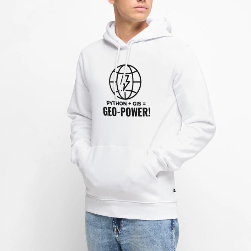 Python SIG Géo-Puissance Programmation Géospatial Sweat à capuche Premium bio Homme