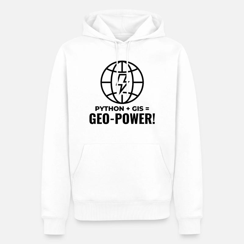 Python GIS Geo-Power Programming Geospatial - Men’s Premium Organic Hoodie - white