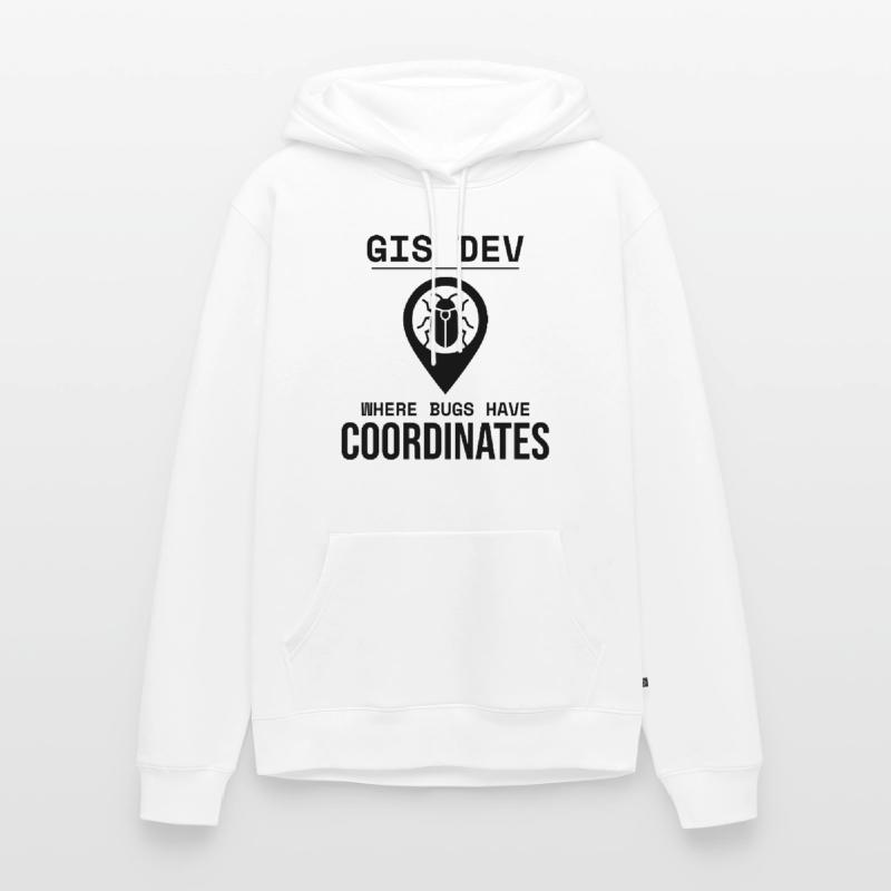 GIS Dev Debugging Coordinates Geospatial Bug Männer Premium Bio Hoodie
