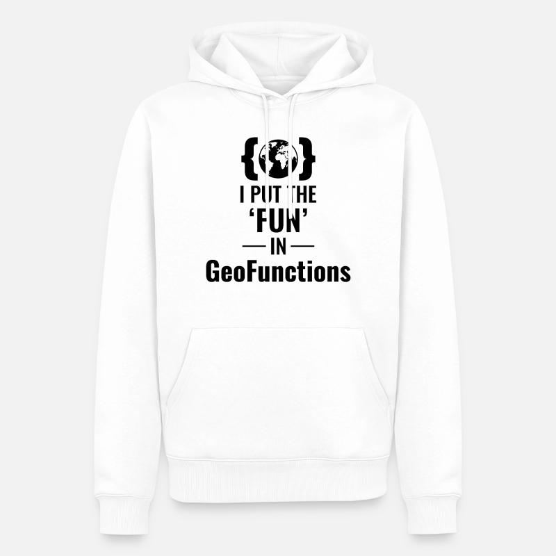 GeoFunctions GIS Programming Developer Fun - Men’s Premium Organic Hoodie - white