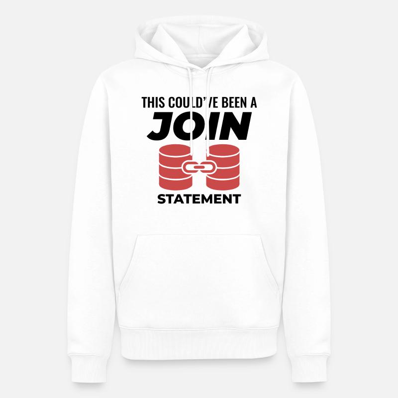 Programmierdaten für SQL Join-Datenbankanweisungen - Männer Premium Bio Hoodie - Weiß
