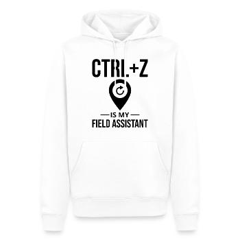 CTRL+Z Field Assistant Modification des données SIG Annuler - Sweat à capuche Premium bio Homme - blanc - Devant - Nico (187cm)