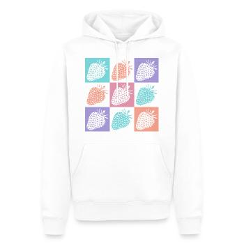 Erdbeeren Bunte Sommerfarben - Männer Premium Bio Hoodie - Weiß - Vorne - Nico (187cm)