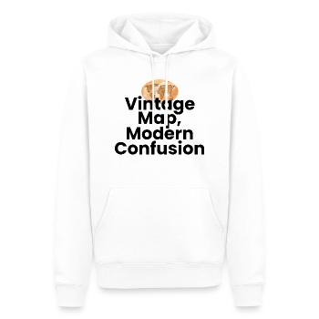 Vintage Map Modern Confusion Geography GPS - Men’s Premium Organic Hoodie - white - Front - Nico (187cm)