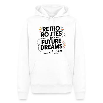 Retro Routen Future Dreams Kompass Karte - Männer Premium Bio Hoodie - Weiß - Vorne - Nico (187cm)