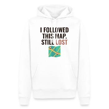 I Followed This Map Still Lost Funny GIS - Men’s Premium Organic Hoodie - white - Front - Nico (187cm)
