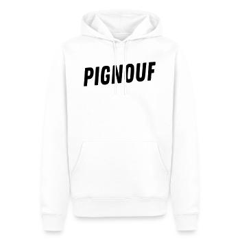 Pignouf - Sweat à capuche Premium bio Homme - blanc - Devant - Nico (187cm)