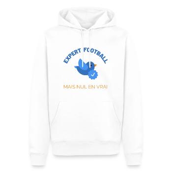 Football humour idee cadeau - Sweat à capuche Premium bio Homme - blanc - Devant - Nico (187cm)