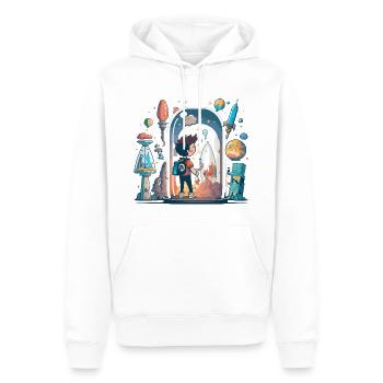 Botanische Schönheit: Pflanzenwunder - Männer Premium Bio Hoodie - Weiß - Vorne - Nico (187cm)