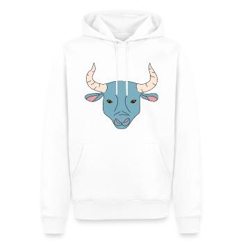 Stier - Männer Premium Bio Hoodie - Weiß - Vorne - Nico (187cm)