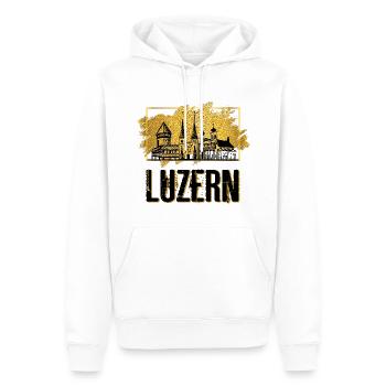 Luzern Schweiz Stadt Skyline Heimat Liebe Gold - Männer Premium Bio Hoodie - Weiß - Vorne - Nico (187cm)