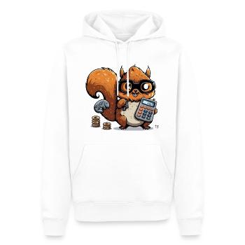 Eichhörnchen-Kulator - Männer Premium Bio Hoodie - Weiß - Vorne - Nico (187cm)
