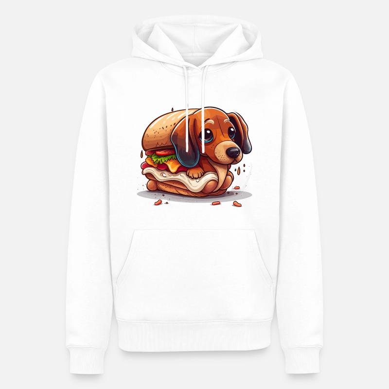 Dackel - Männer Premium Bio Hoodie - Weiß