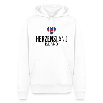 Herzensland Island Skandinavien Urlaub Reise - Männer Premium Bio Hoodie - Weiß - Vorne - Nico (187cm)