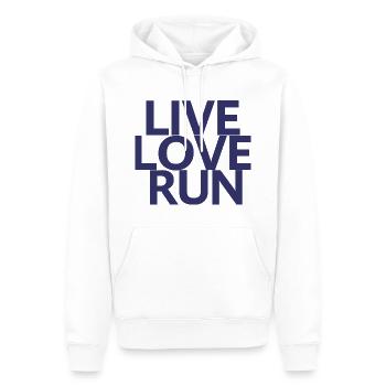 Live-Liebeslauf - Männer Premium Bio Hoodie - Weiß - Vorne - Nico (187cm)