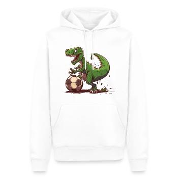 Dino Fußballstar - Männer Premium Bio Hoodie - Weiß - Vorne - Nico (187cm)